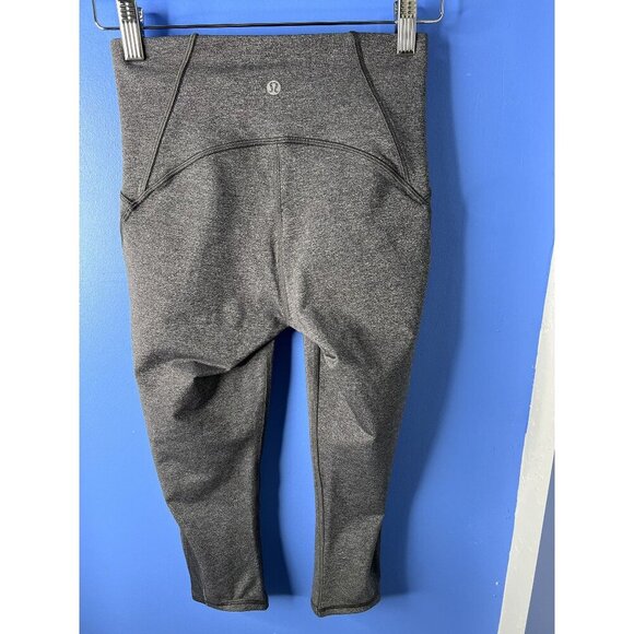 Lululemon Pants - Lululemon Mid-Rise Cropped Leggings Womens 4 Gray Capris hiking outdoors
